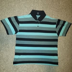 Mens 4xl Blue Gear polo teal & black